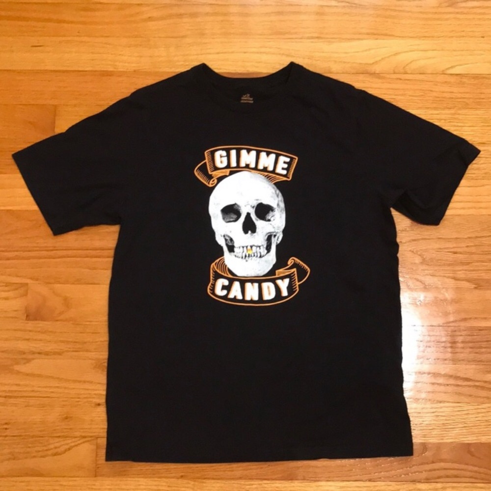 Halloween Skull Gimme Candy T-shirt - Picture 1 of 7